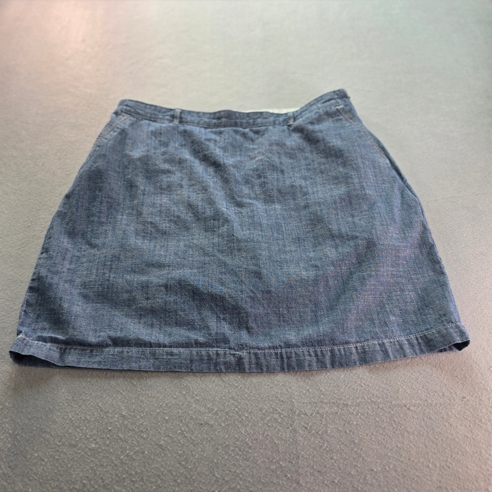 Dockers Women Blue Chambray Cotton Skort Size 10 Mini Skirt with Shorts Pockets